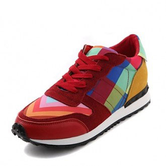 Womens Shoes Leather Flat Heel Comfort/Ankle Strap/Round Toe Athletic Shoes Outdoor/Athletic/Casual Blue/Brown/Red - Fashion Womens Shoes