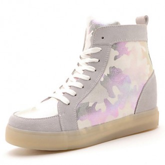 Womens Shoes Calf Hair Wedge Heel Comfort Fashion Sneakers Casual Black/Beige - Womens Shoes