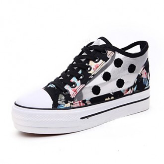 Womens Shoes Canvas Flat Heel Closed Toe Fashion Sneakers Casual More Color - Womens Shoes